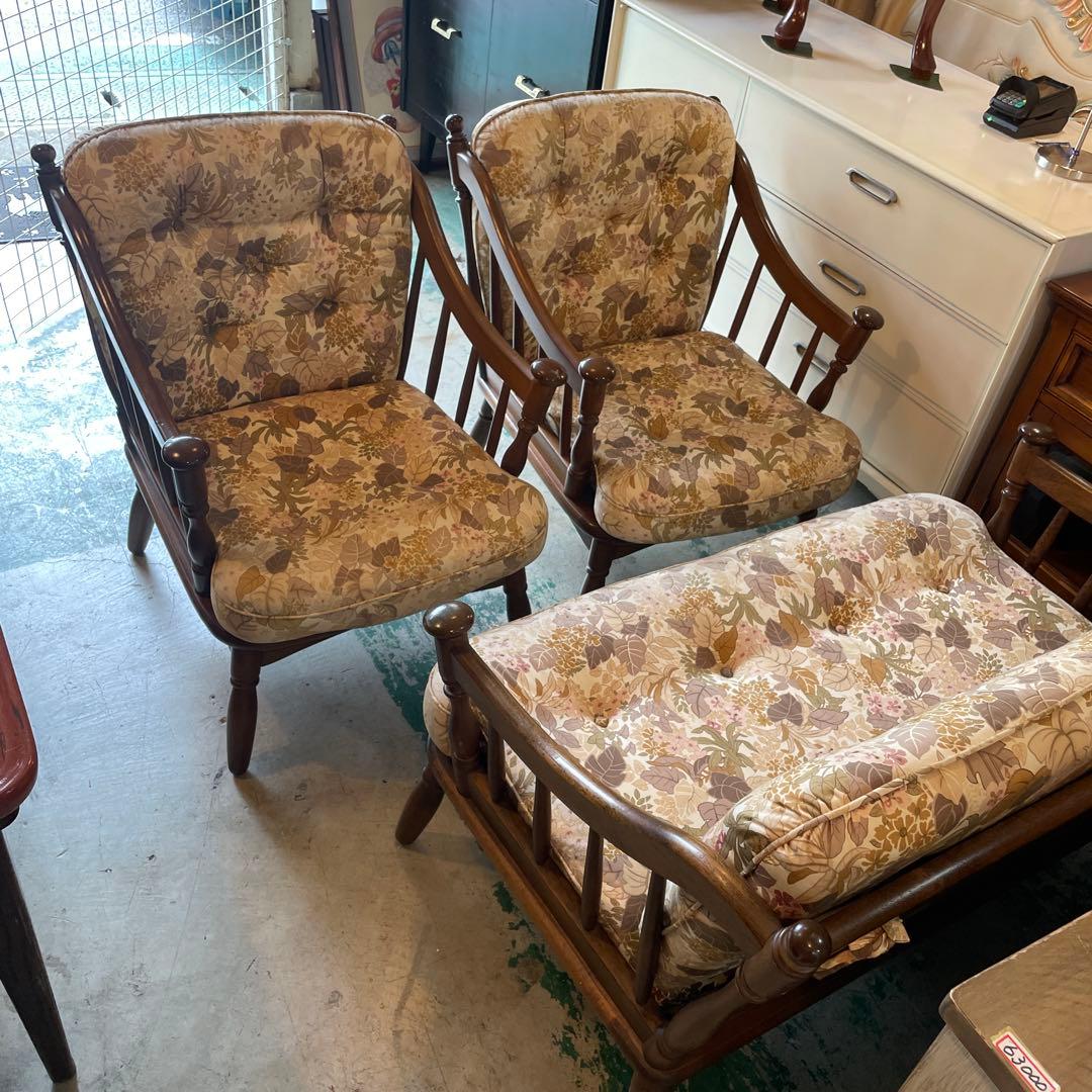 アンティーク，ソファ3点セット