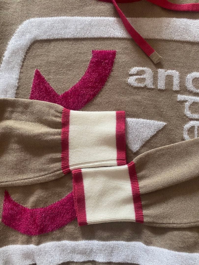 アンパスィ　ハイネックセーター ベージュ/ピンク デルソルコーディロイスカート