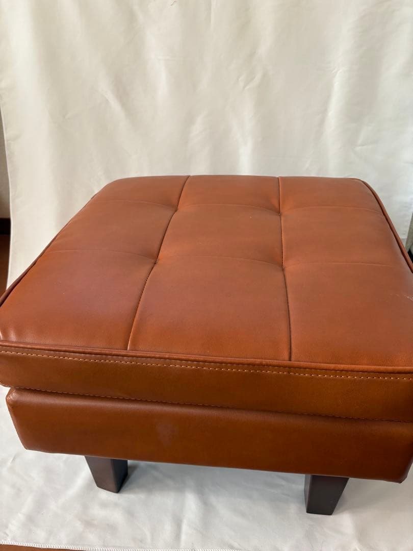 オットマンブラウンレザー