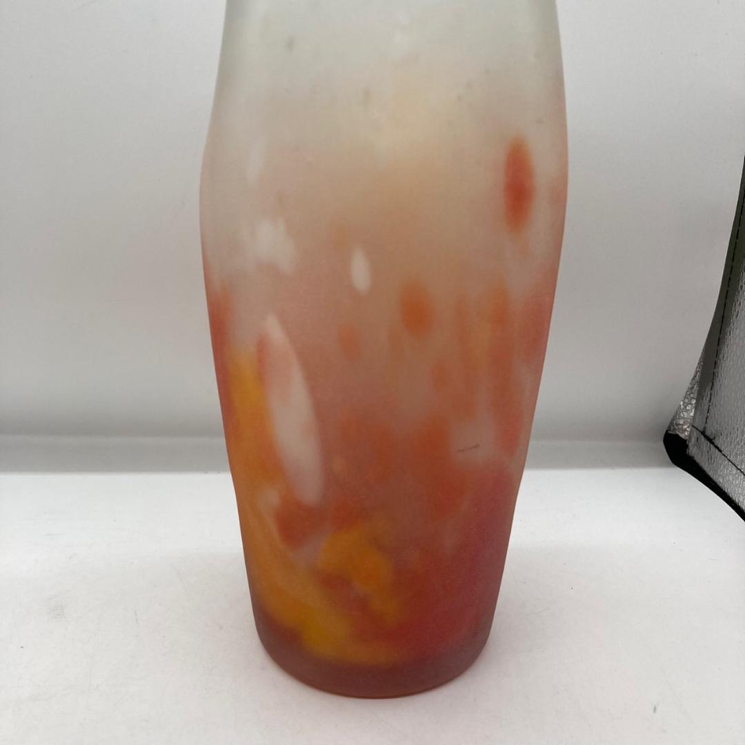 ▼藤田喬平 花瓶　手吹　ガラス　フラワーベース　箱付き