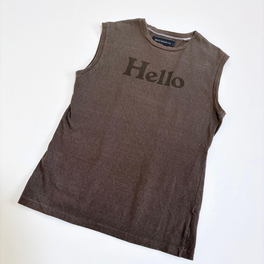 人気☆マディソンブルー HELLO ノースリーブTシャツ タンクトップ