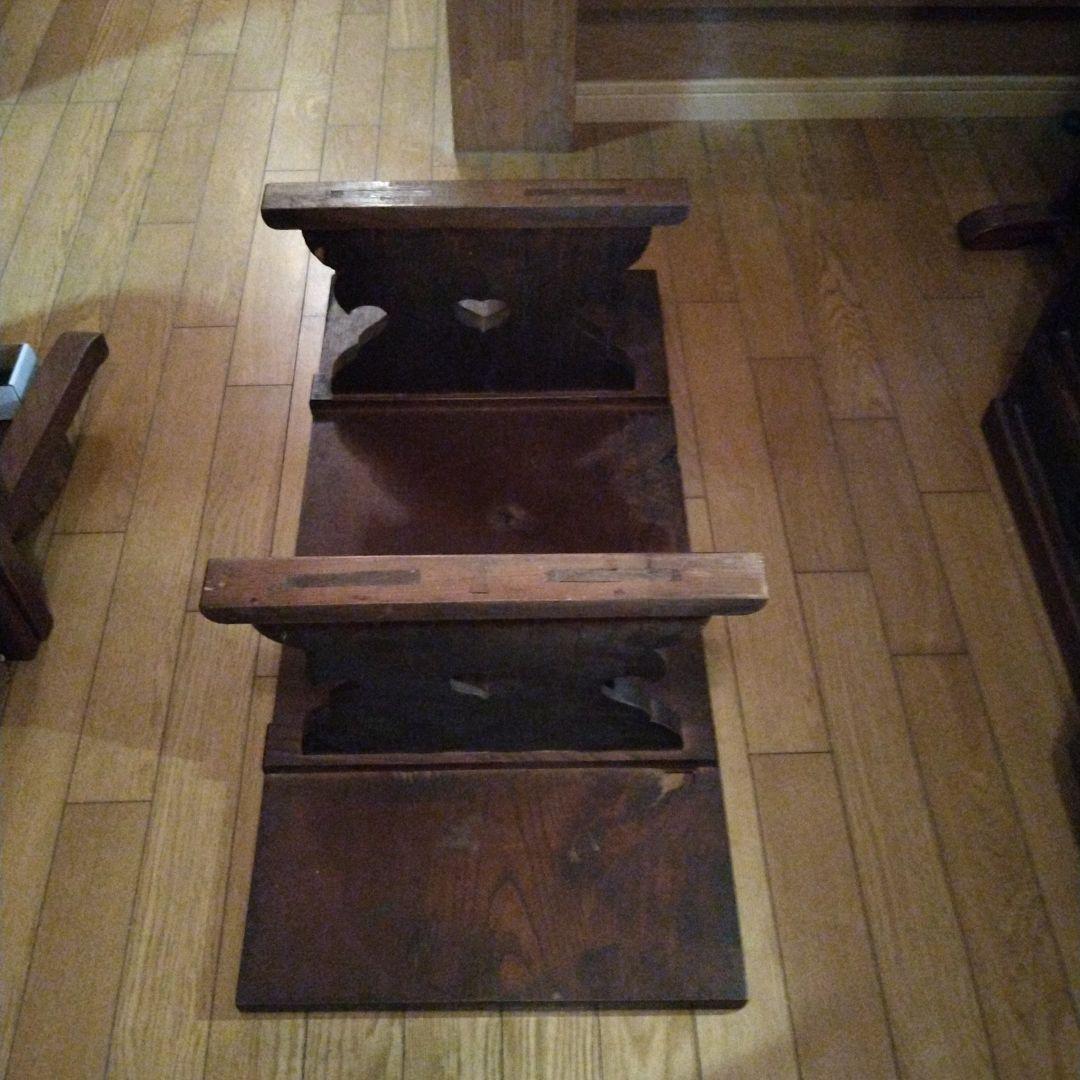 寺子屋机　総欅造り　玉杢　江戸時代　象嵌あり