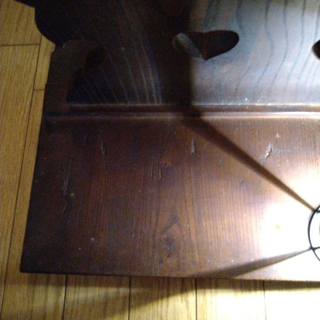 寺子屋机　総欅造り　玉杢　江戸時代　象嵌あり