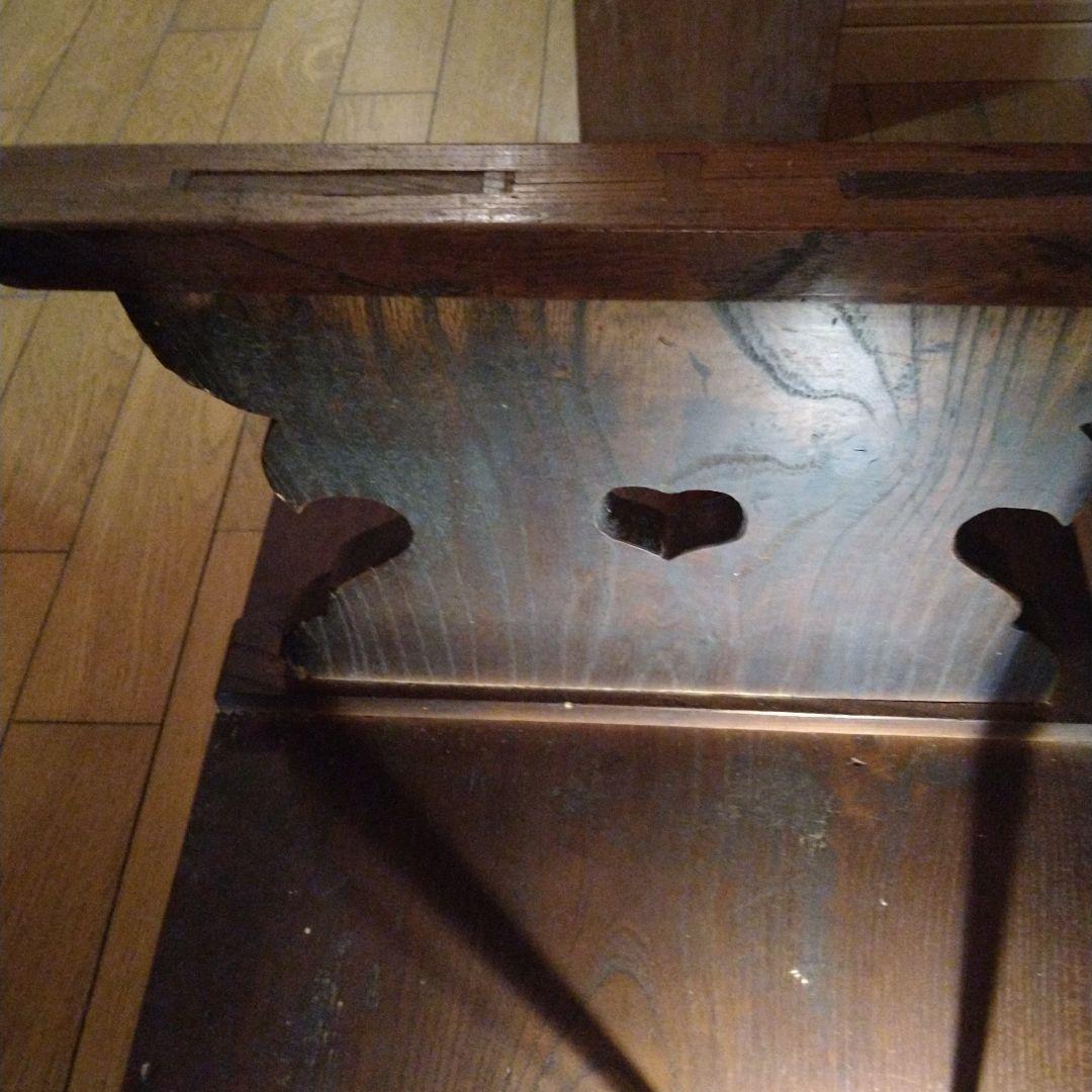 寺子屋机　総欅造り　玉杢　江戸時代　象嵌あり