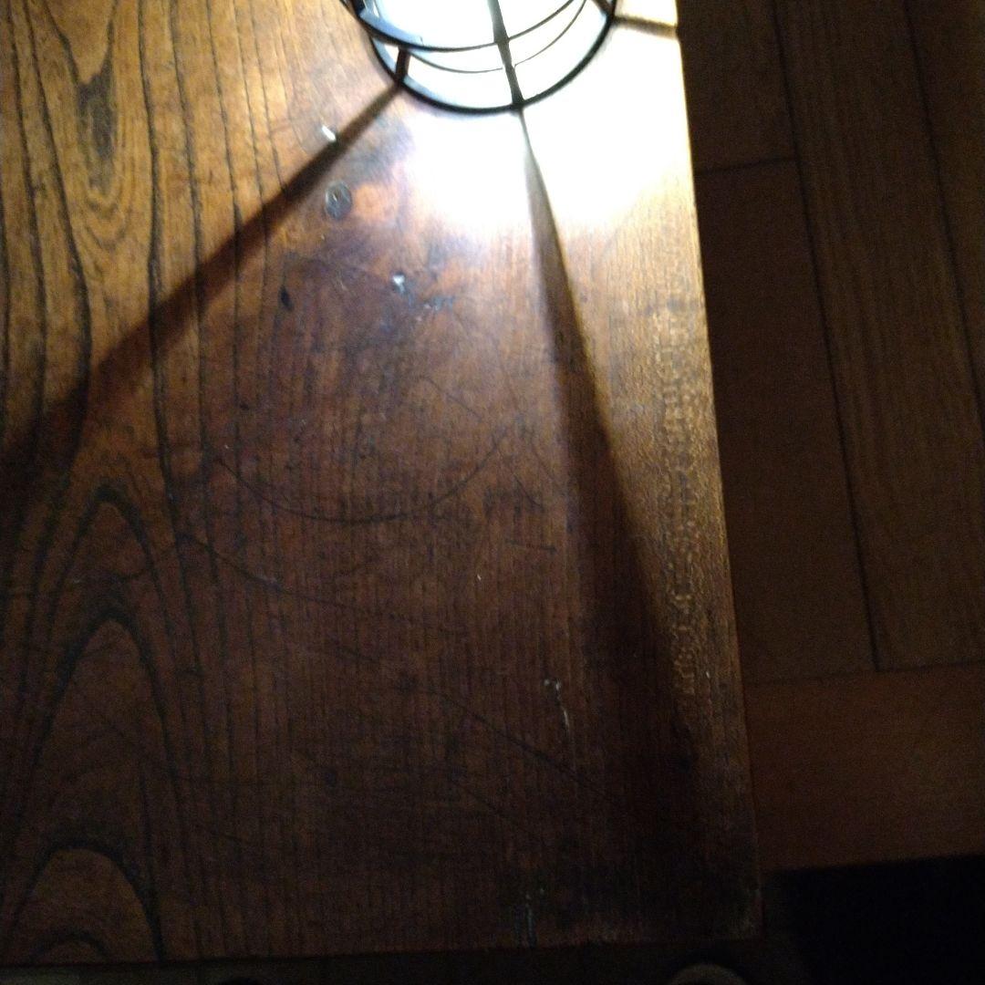 寺子屋机　総欅造り　玉杢　江戸時代　象嵌あり