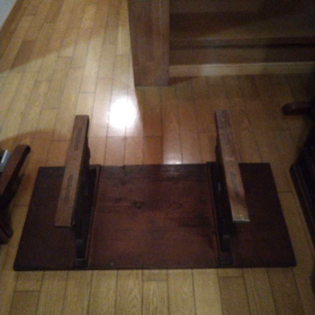 寺子屋机　総欅造り　玉杢　江戸時代　象嵌あり