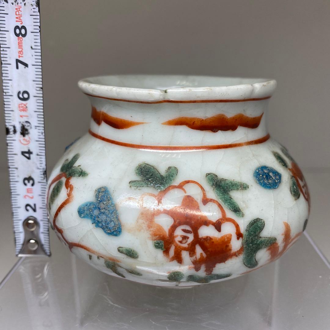 中国明時代　呉州赤絵小壺　幅約9㎝　東Y7-0331☆2Fタルチ