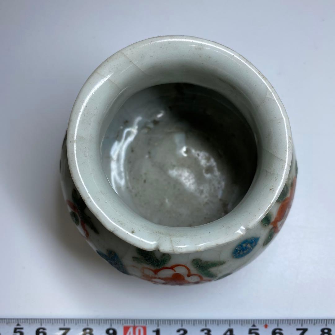 中国明時代　呉州赤絵小壺　幅約9㎝　東Y7-0331☆2Fタルチ