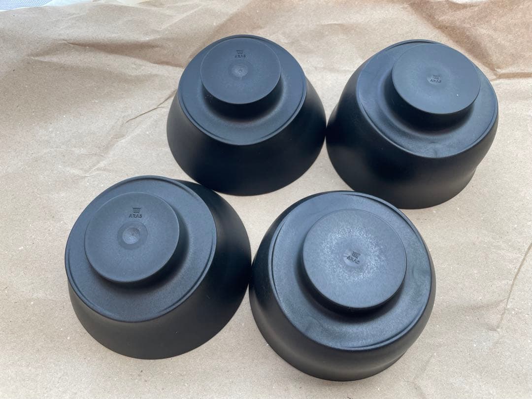 ARAS エイラス 割れないお皿　黒 茶碗　汁椀 2セット