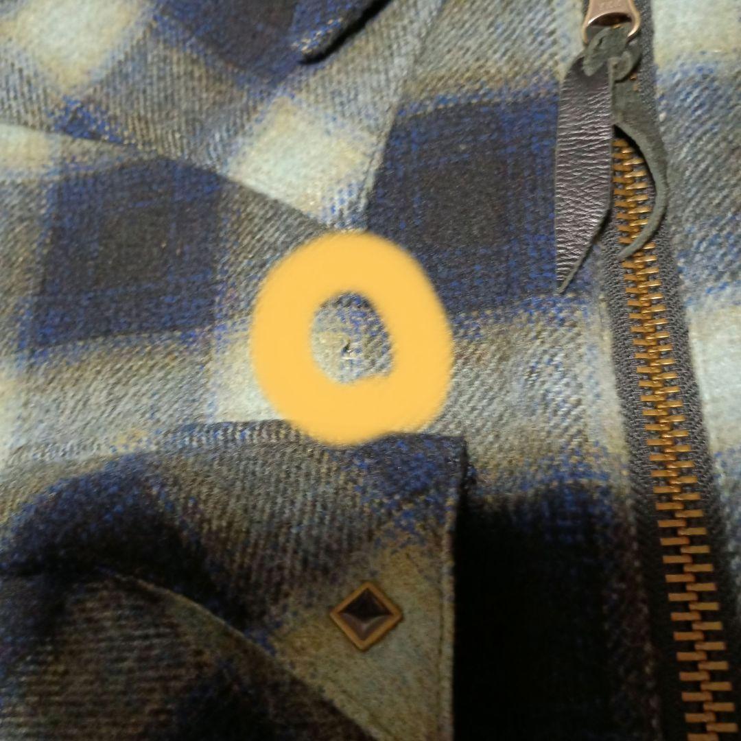 SKULL FLIGHT チェック柄ボアジャケット M