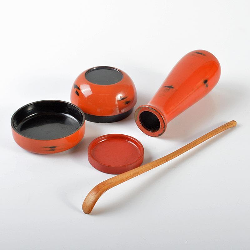 茶道具　漆塗　茶箱　茶碗　振出　棗など　六点　一式　V　R6511