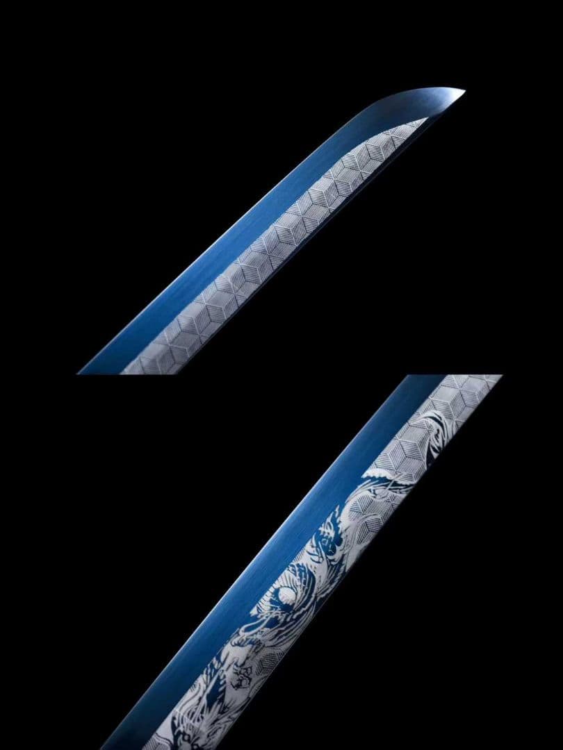 【墨竜武士刀】古兵器 刀装具 日本刀　模造刀 居合刀 武士道 鑑賞用 美術刀