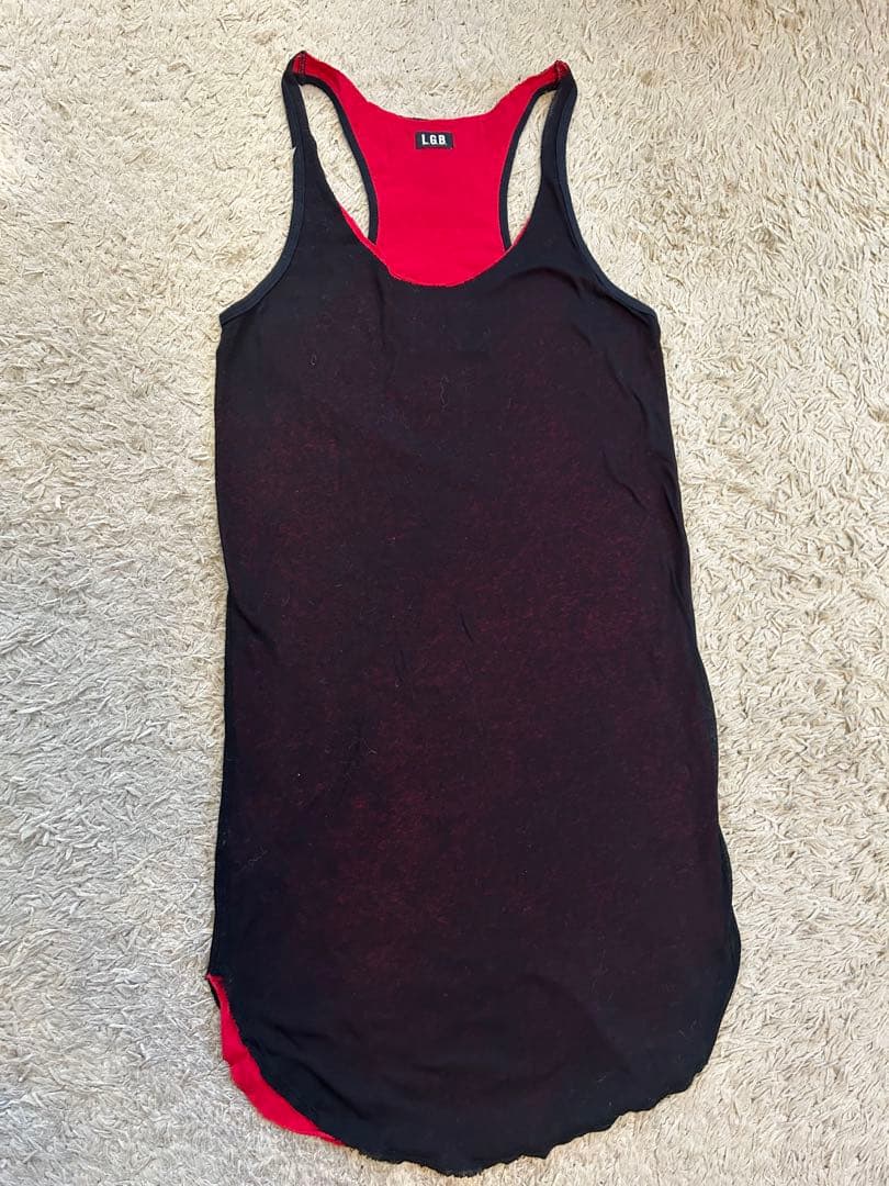 LGB タンクトップ黒裏地赤
