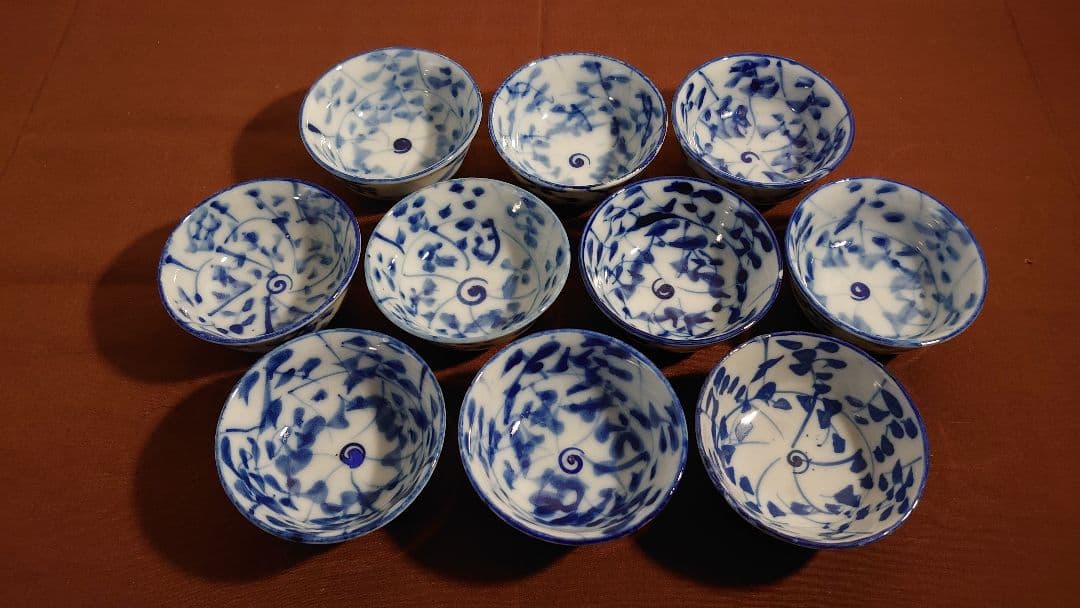 古伊万里　伊万里　染付　なずな　なずな文　煎茶碗　蔵出し　10客