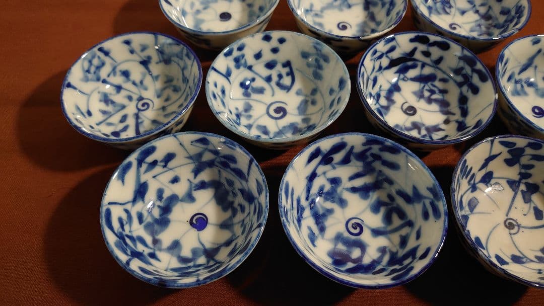 古伊万里　伊万里　染付　なずな　なずな文　煎茶碗　蔵出し　10客