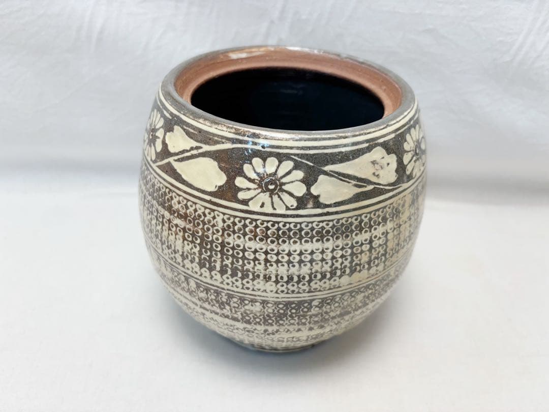 未使用 茶道具 平安 祥雲作 三嶋芋頭 水指 陶印 水差し 茶器 共布 共箱