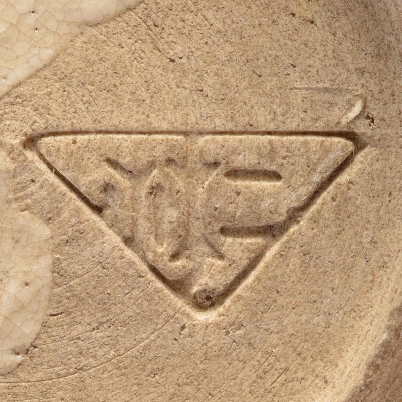 志野焼　絵志野　大橋秋二作　松文　手塩皿　小皿　五客　共箱　V　R7447