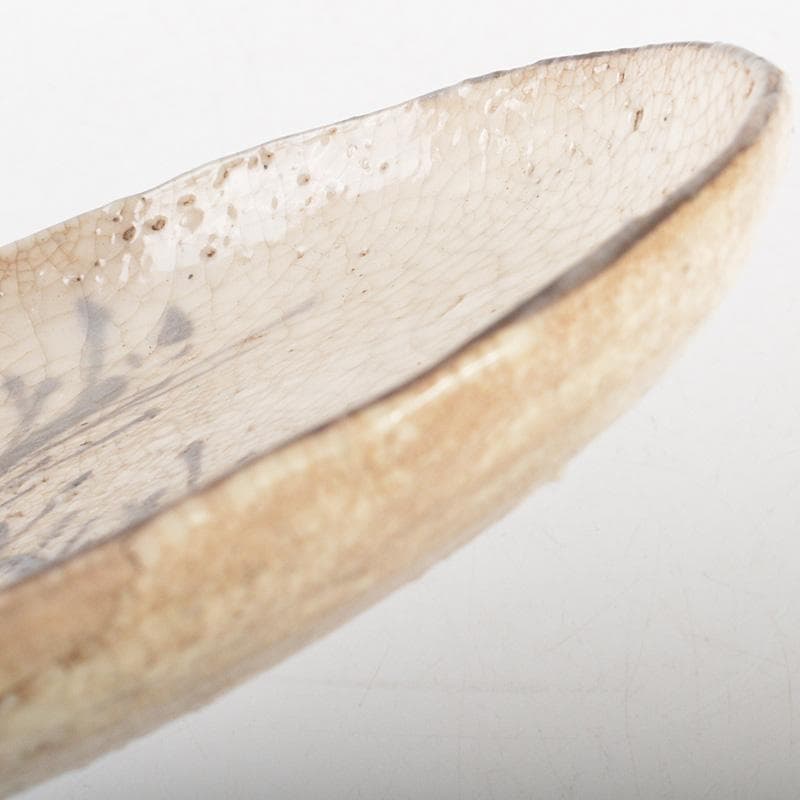 志野焼　絵志野　大橋秋二作　松文　手塩皿　小皿　五客　共箱　V　R7447