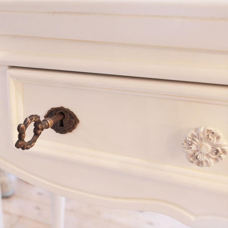 ハンプトン デスク 机 鍵付き 白家具 256-178