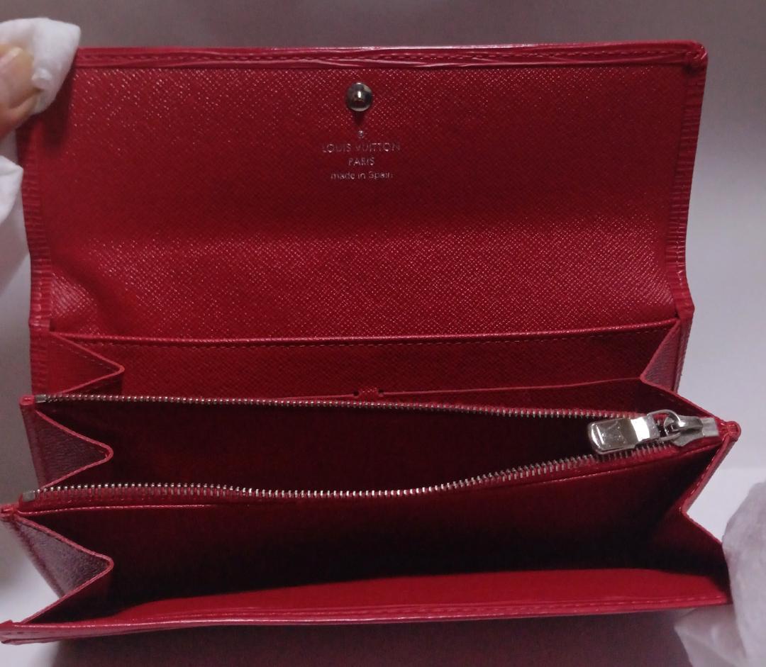 【ルイ・ヴィトン 長財布】エピレザー ポルトフォイユ サラ 赤 中古