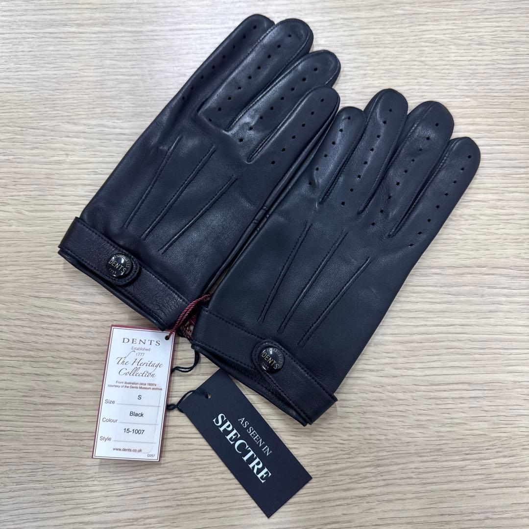 DENTS ブラック レザー手袋 Sサイズ