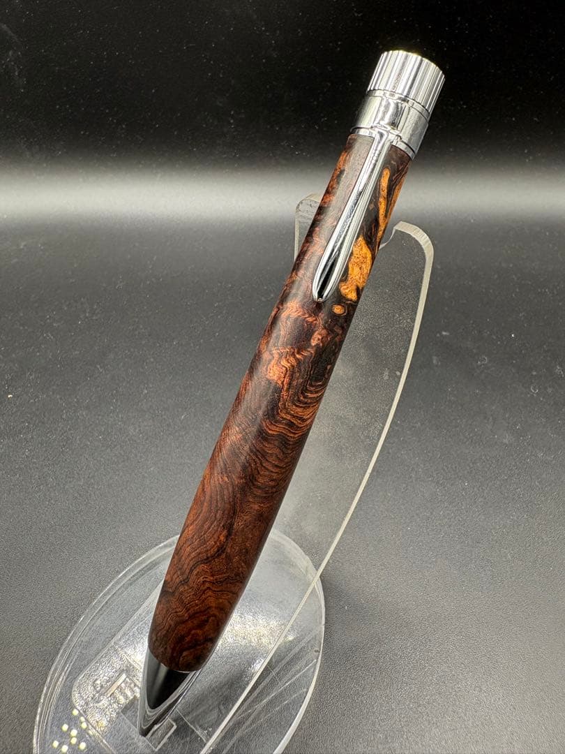510極上　ホンジュラスローズウッド　瘤杢　KATO203 回転式ボールペン