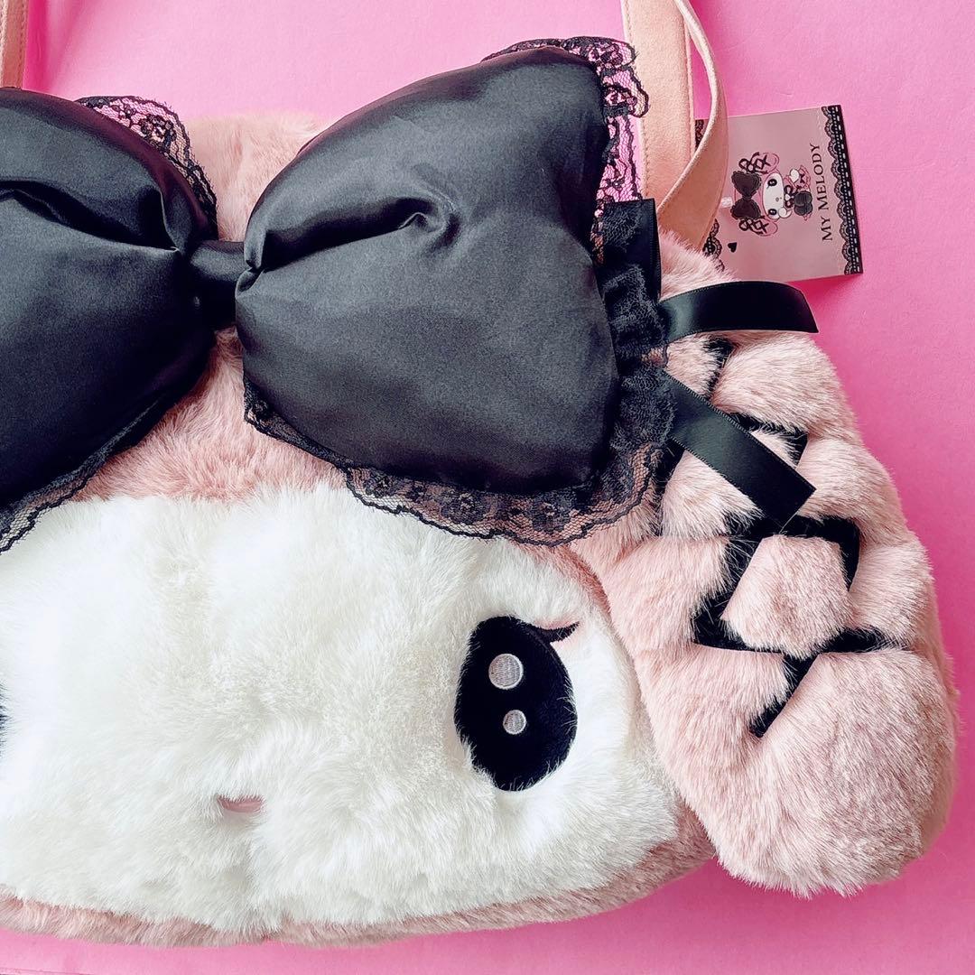 ♡ マイメロ 2025年初売り 真夜中のメロクロ フェイス形トートバッグ ♡