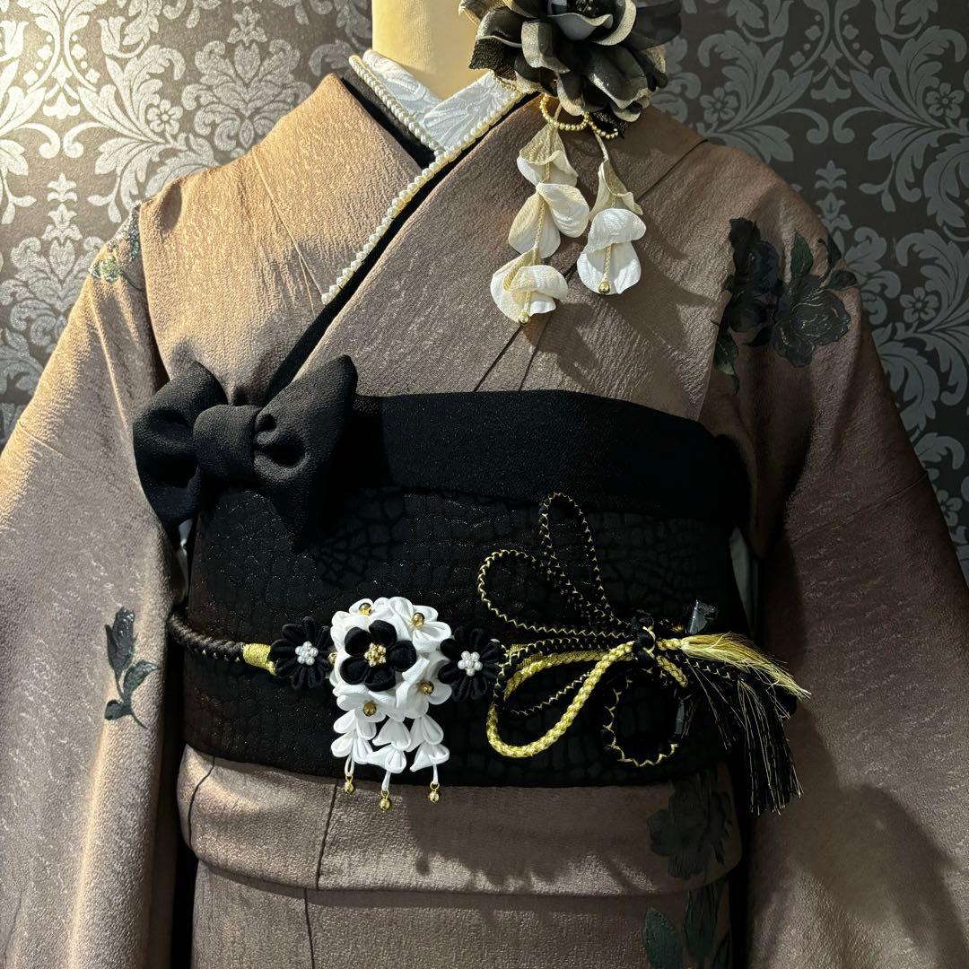 美品　珍品　薔薇　ベロア　暈し　逸品　振袖　フルセット 振り袖