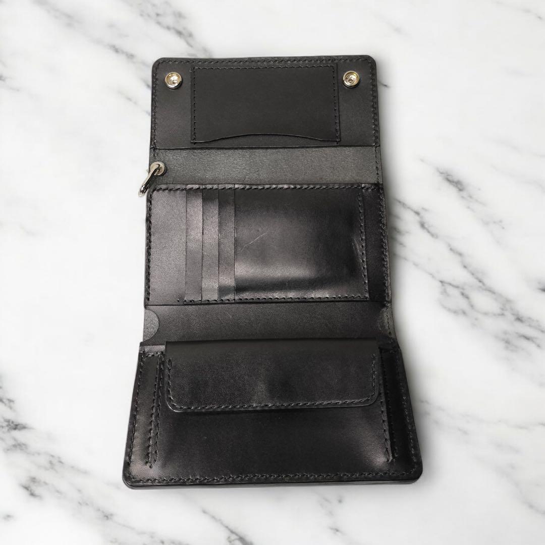 たつろう　栃木レザー　三つ折りトラッカーウォレット