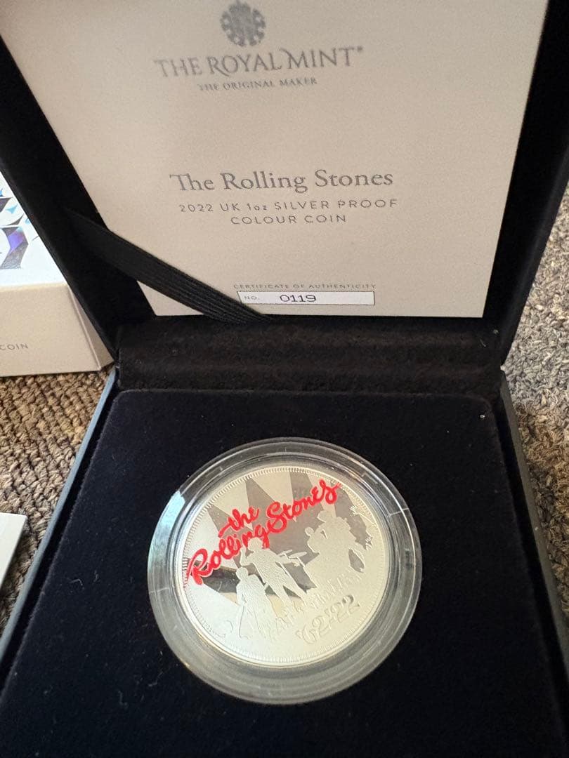 2022 ローリング・ストーンズ 1oz シルバープルーフCOA番号0119