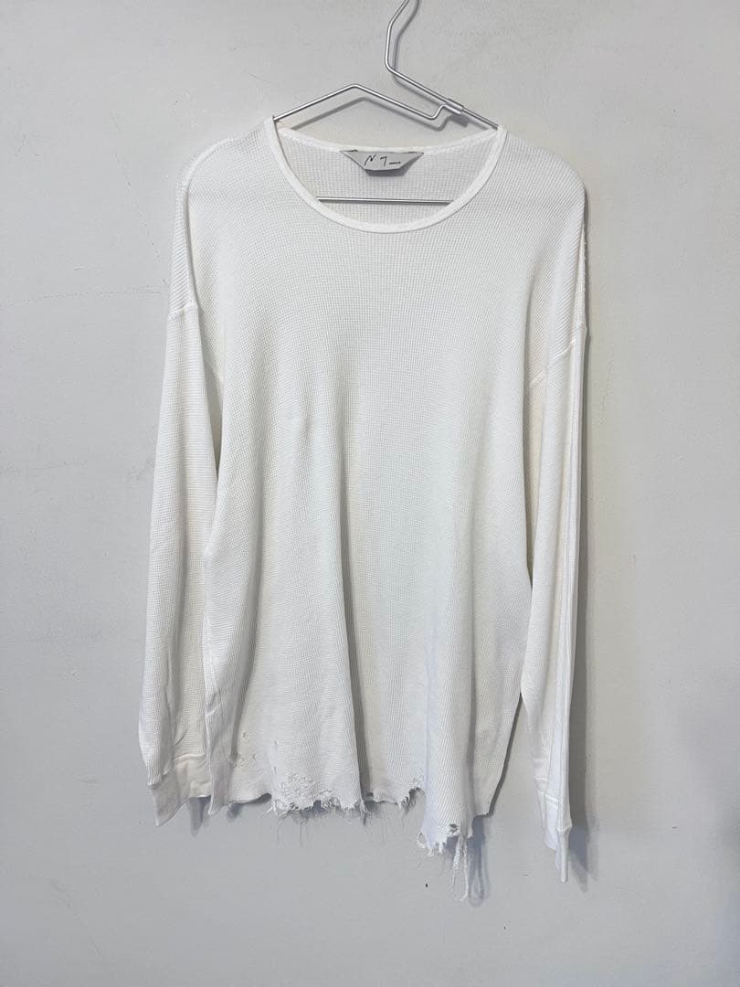 トップス Ancellm DAMAGE WAFFLE CREW LST-SHIRT 2