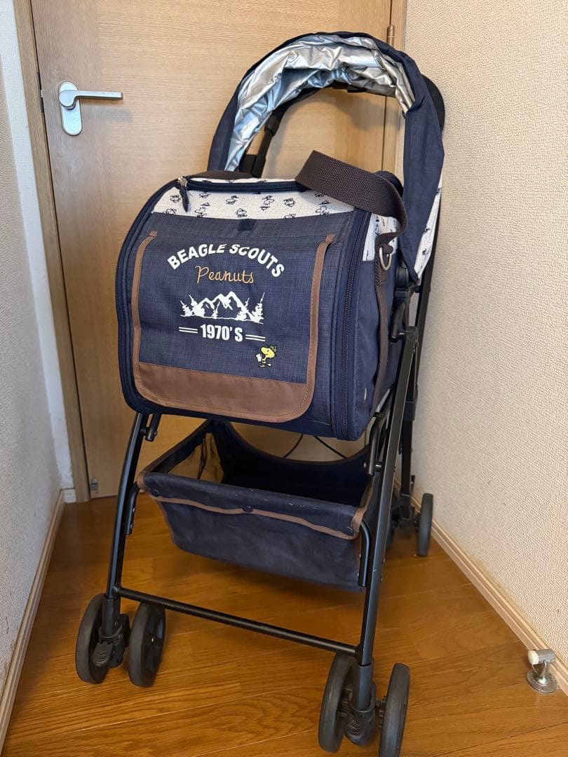 【美品】ペット用 スヌーピーベビーカー