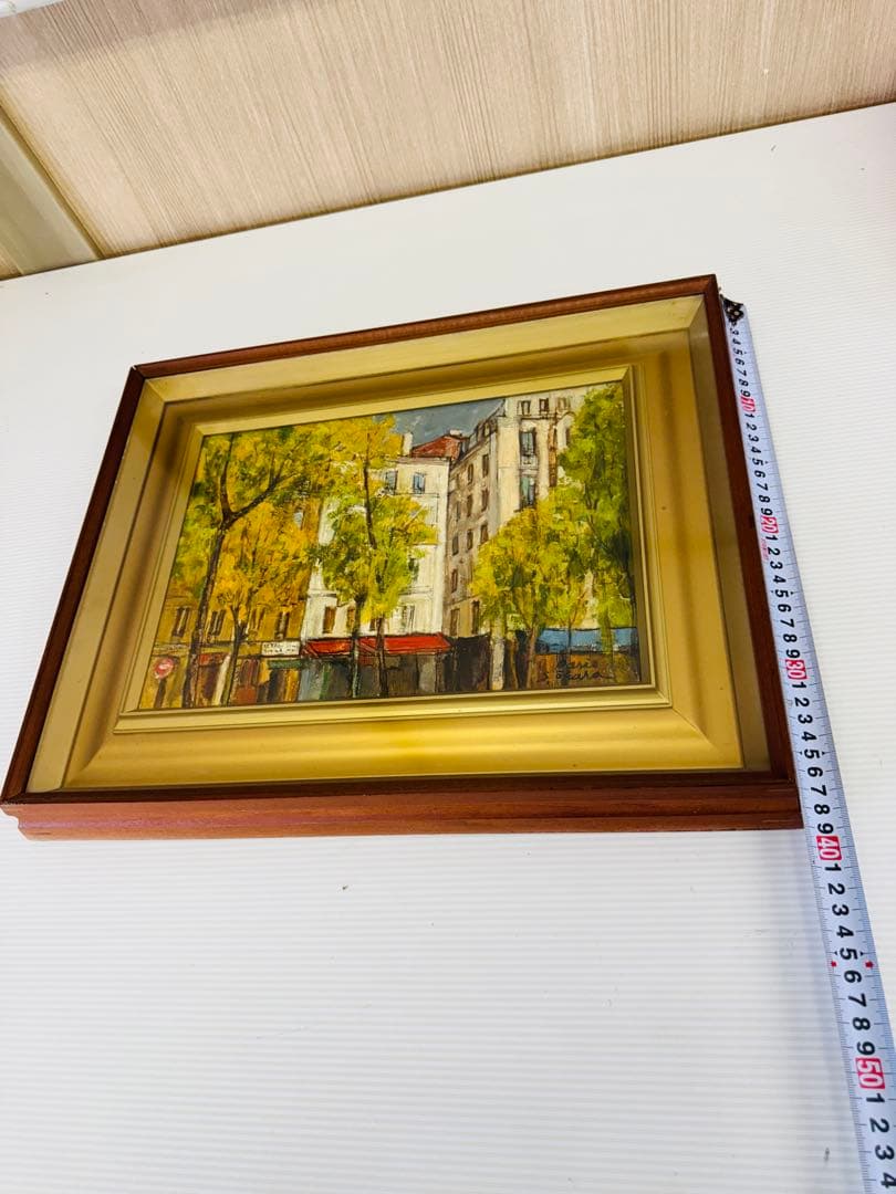 S.オカザ 風景画 油彩額縁