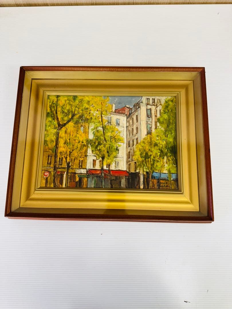 S.オカザ 風景画 油彩額縁