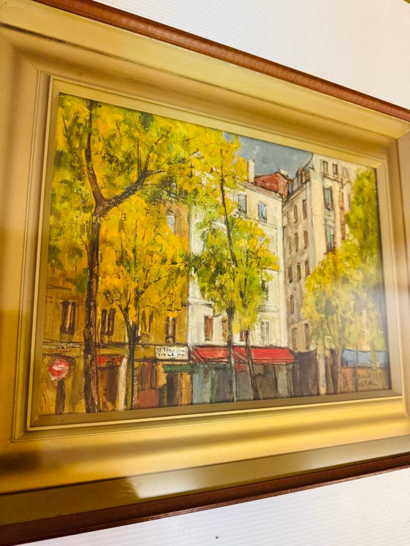 S.オカザ 風景画 油彩額縁