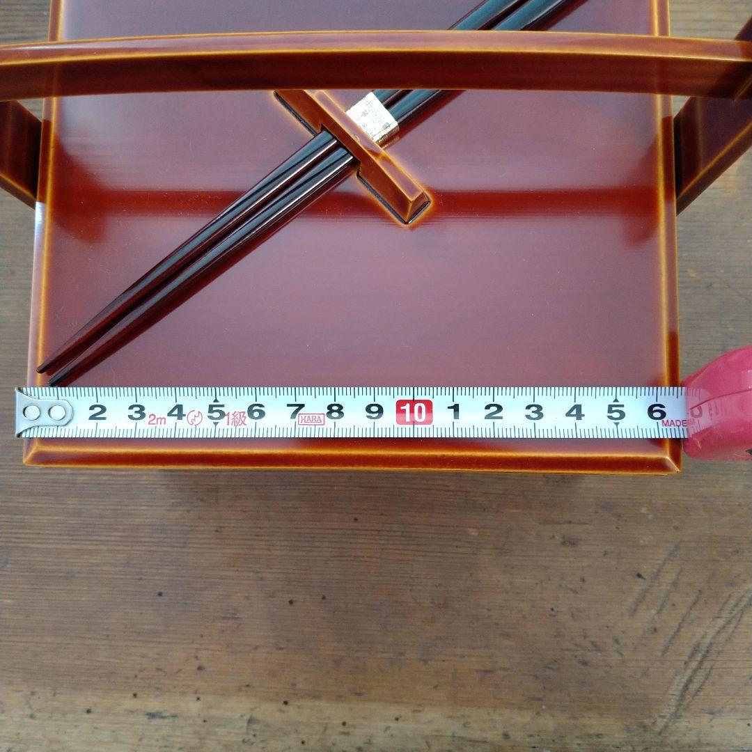 【値下げ！】【新品未使用】★美しい工芸品★【飛騨春慶塗】手提 箸付二段重
