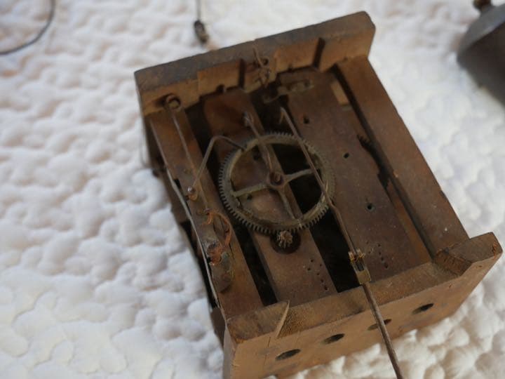 アンティーク　オブジェ　滑車　時計