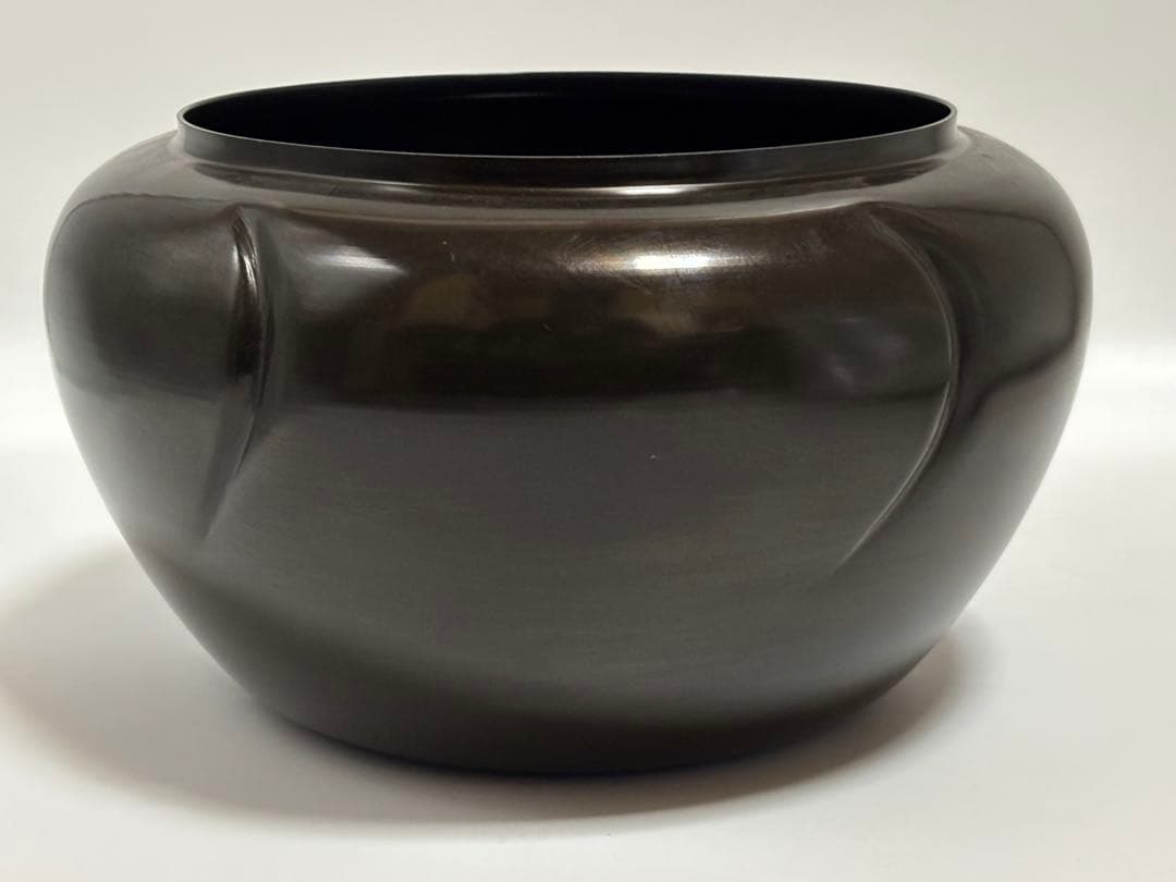 茶道具 銅製 ねじ梅水指 金谷陸雲 唐銅 砂張 水指 共箱