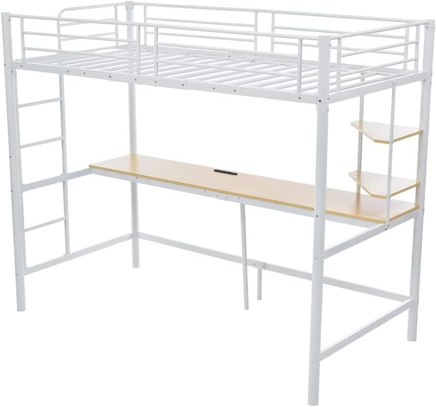 【新品・未開封】OSJ デスク付き ロフトベッド コンセント付き シングルサイズ