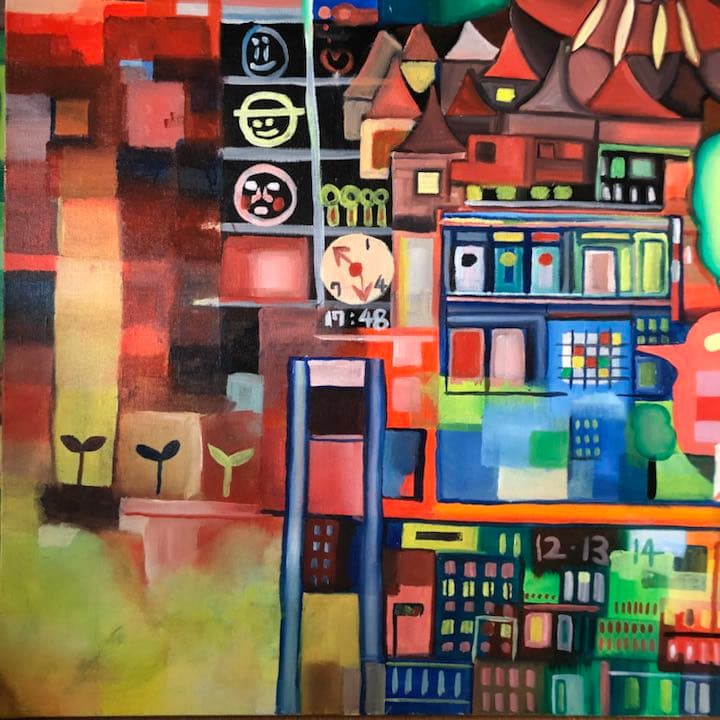 町 油彩 50号 usafilm