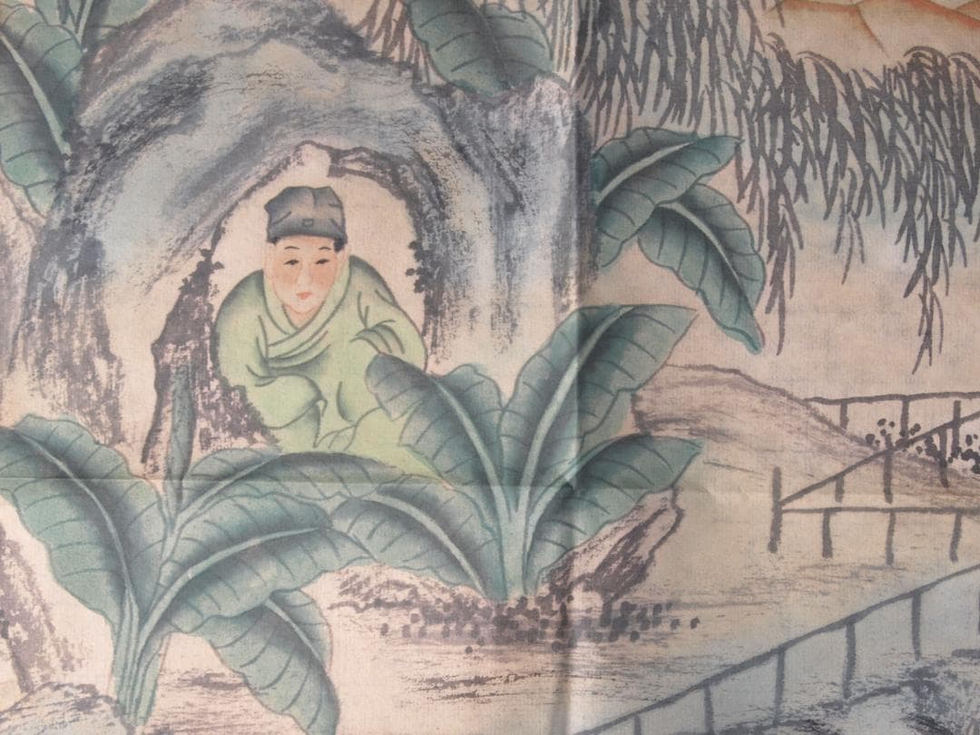 蔵出品　中国古美術　清時代　肉筆水彩絵　唐物骨董品 AK1857A12-3