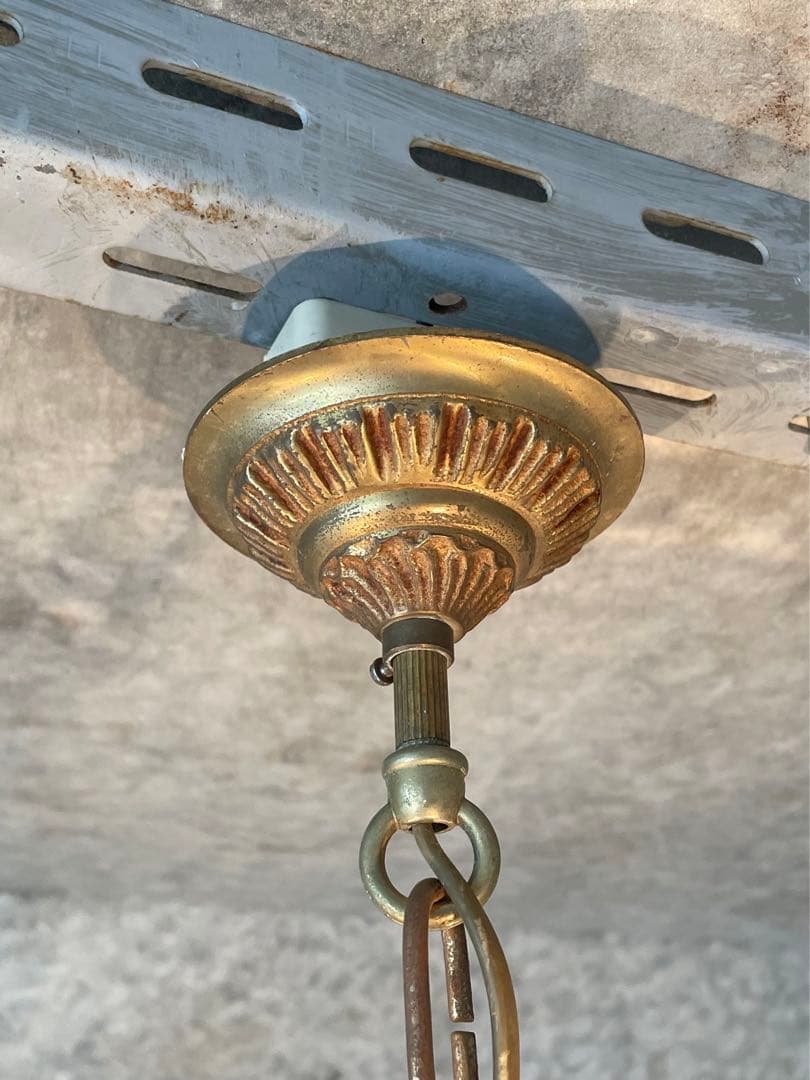 22. フランス アンティーク シャンデリア 3灯 キャンドル ライト 吊り下げ