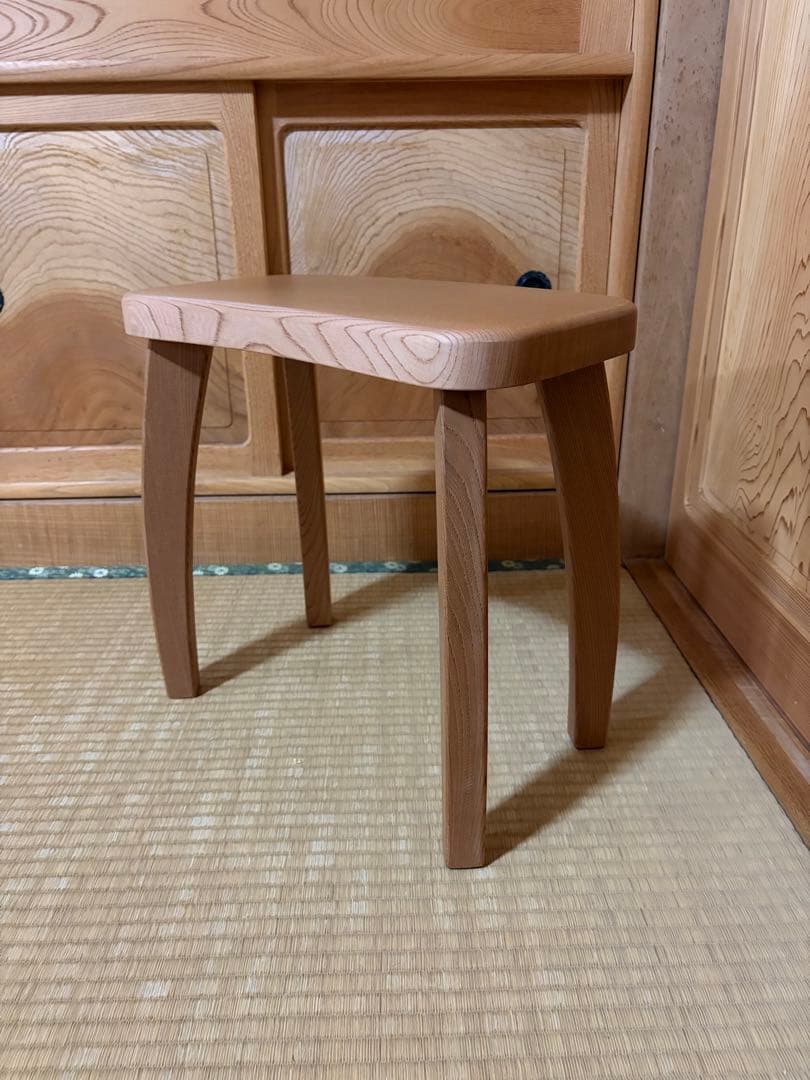 1331建具屋58年のおじいさんの手作り木製サイドテーブル、イス、スツール