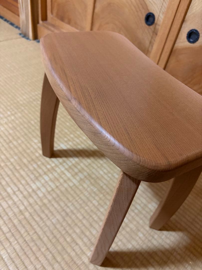 1331建具屋58年のおじいさんの手作り木製サイドテーブル、イス、スツール