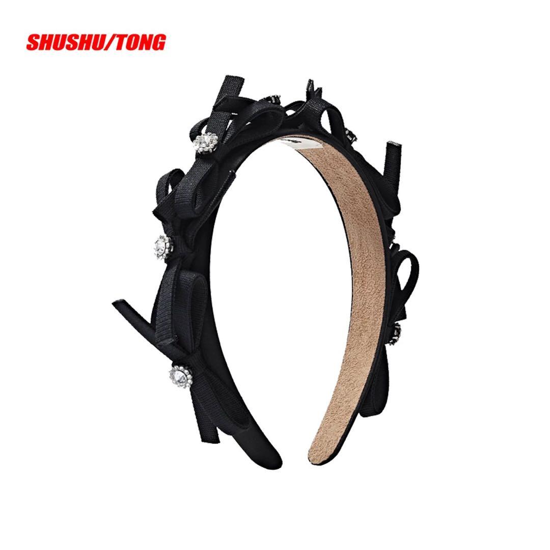 shushutong リボン　カチューシャ　ヘアバンド　ブラック