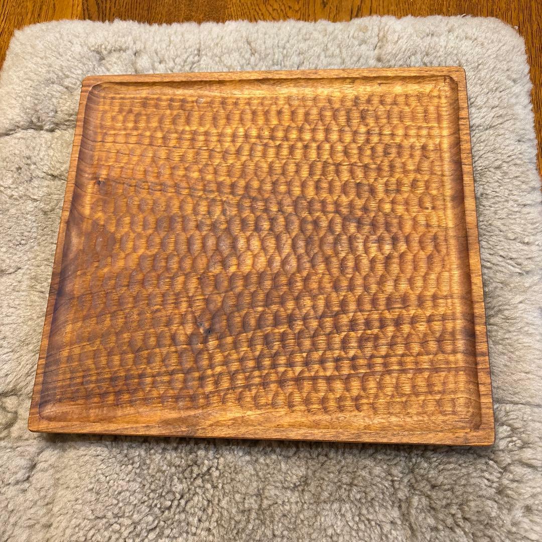 小沢賢一　くるみの角トレイ　トレー　一人膳