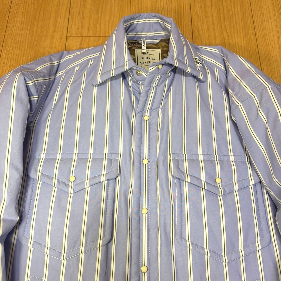 メゾンミハラヤスヒロ Stripe Puffer Shirt 46