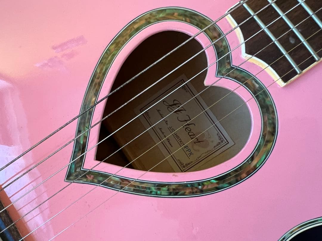 JJ Heart ジェイジェイハートアコースティックギター JJCピンクケース付