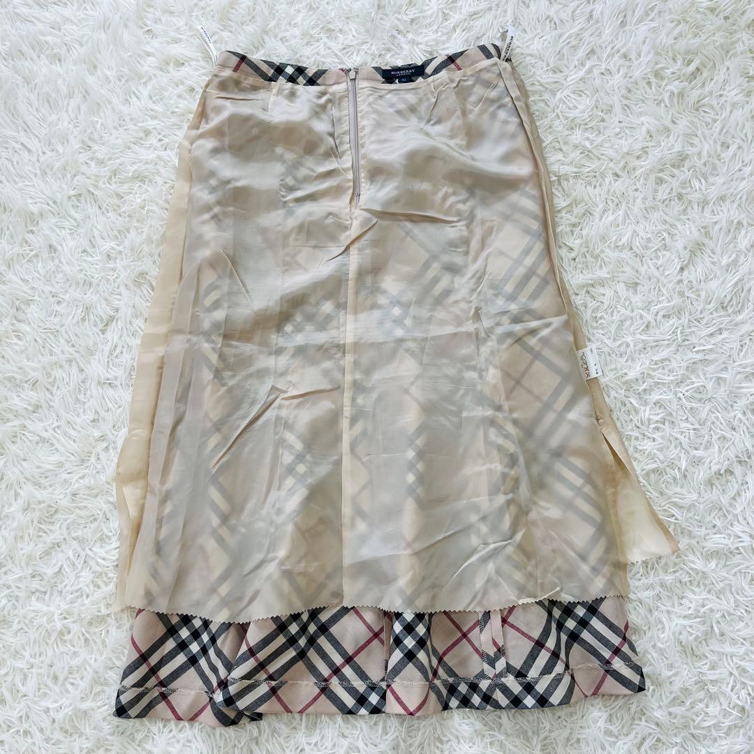 美品XL✨バーバリーロンドン　ノバチェックフレアスカート　メガチェック三陽商会