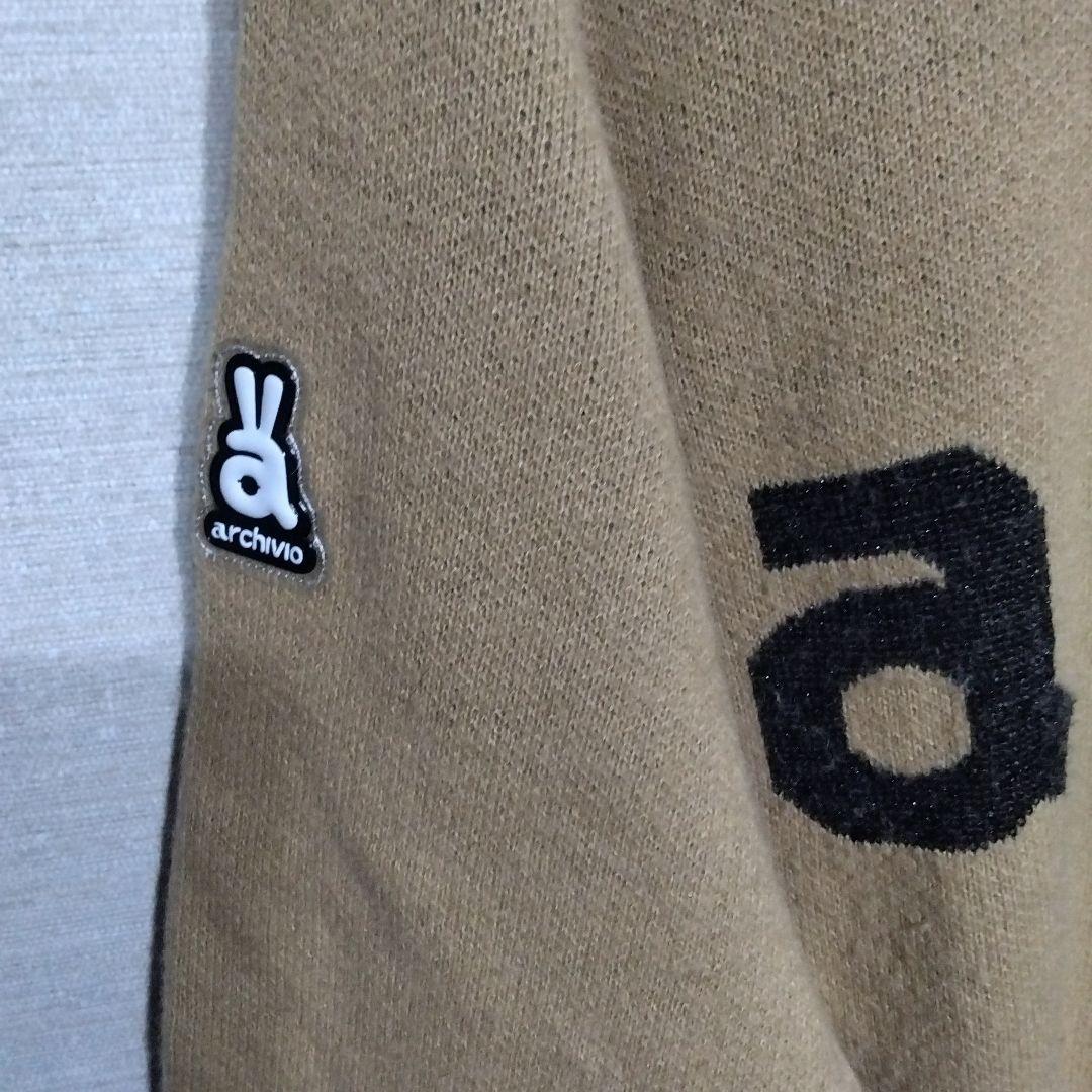 archivio フード付きニットセーター ベージュ